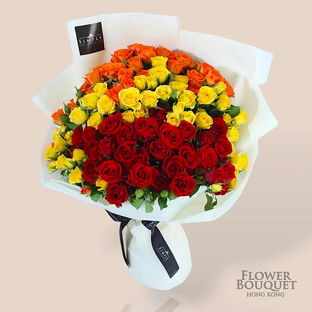 彩色小玫瑰 花束 | 御花店